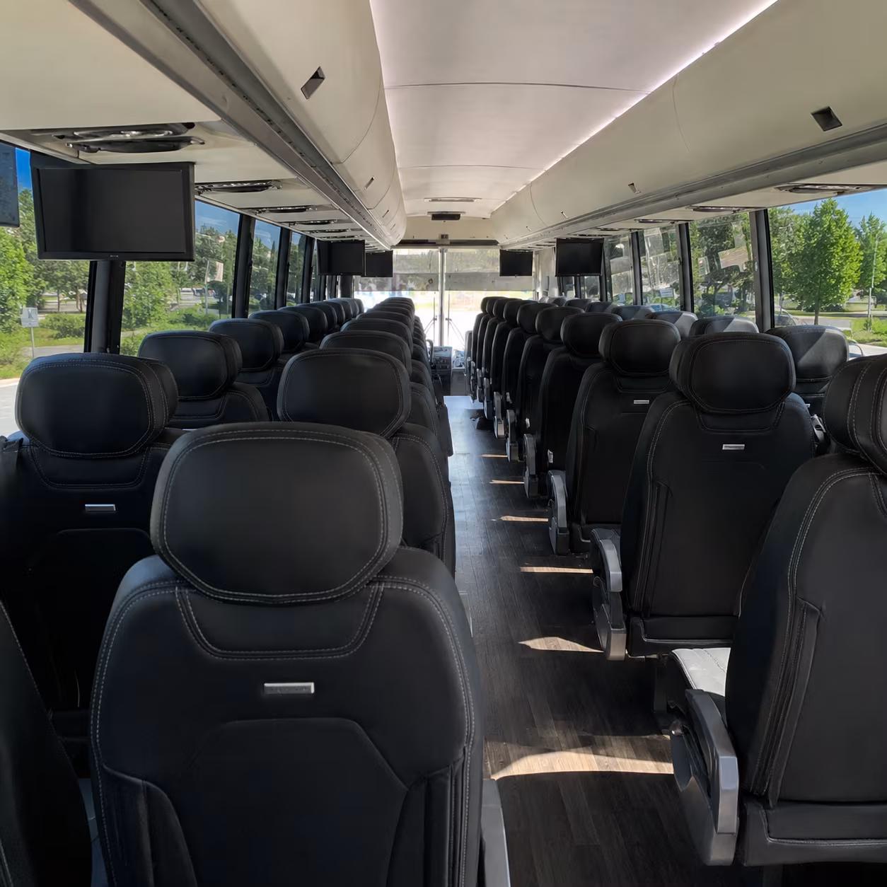 long beach charter bus inside